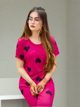 Ladies Soft Cotton Jersey PjSet (Shocking Pink)